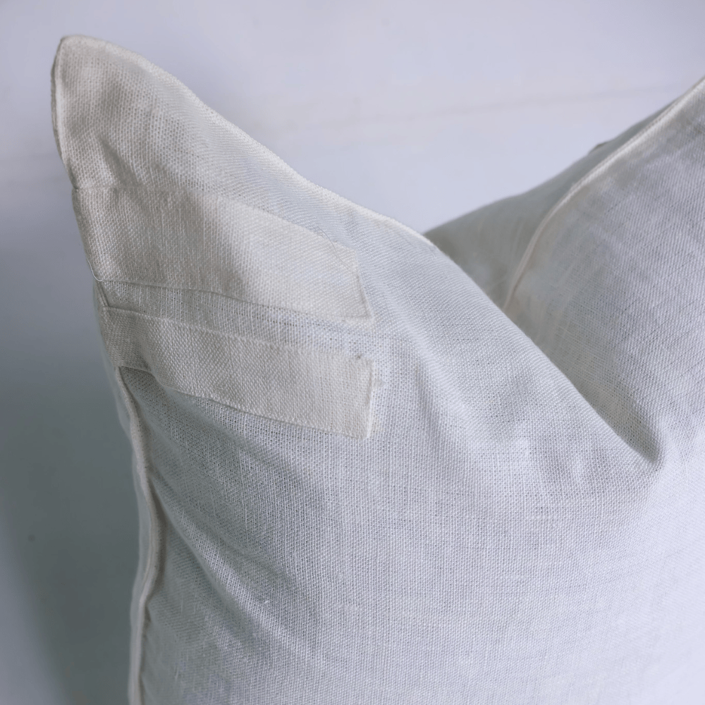 BHD HOME Lounge Cushion Linen Corner Patch White Handwoven Lounge Cushion Cover 55 x 55cm