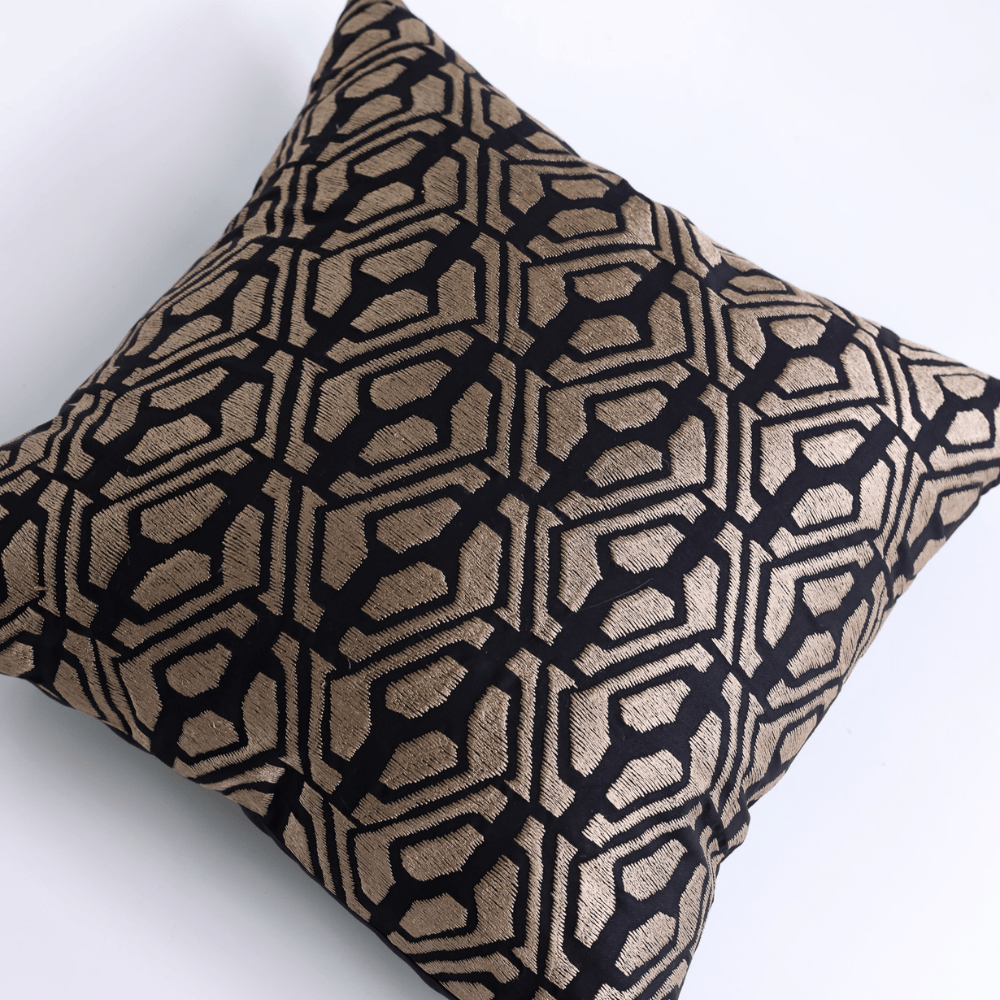 BHD HOME Lounge Cushion Metropolis Bronze Handmade Embroidered Cushion Cover
