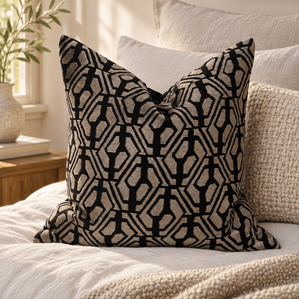 BHD HOME Lounge Cushion Metropolis Bronze Handmade Embroidered Cushion Cover