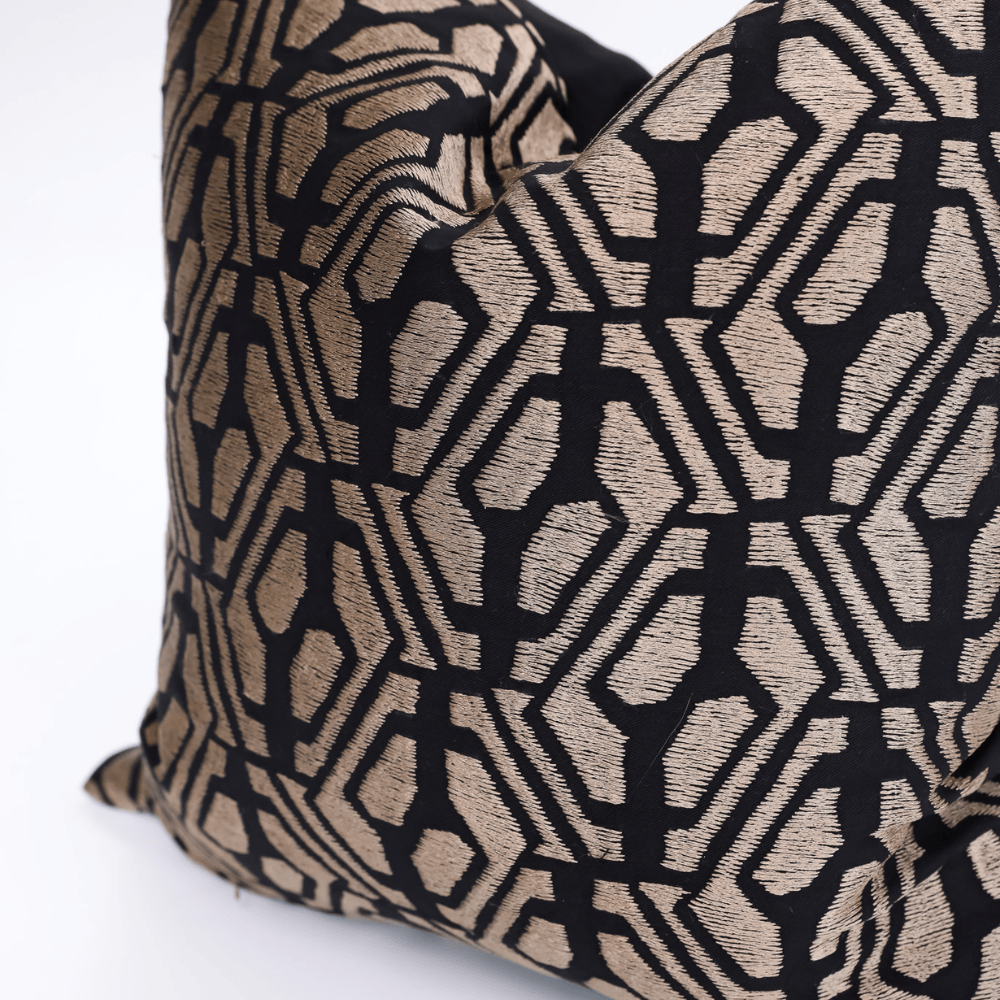 BHD HOME Lounge Cushion Metropolis Bronze Handmade Embroidered Cushion Cover