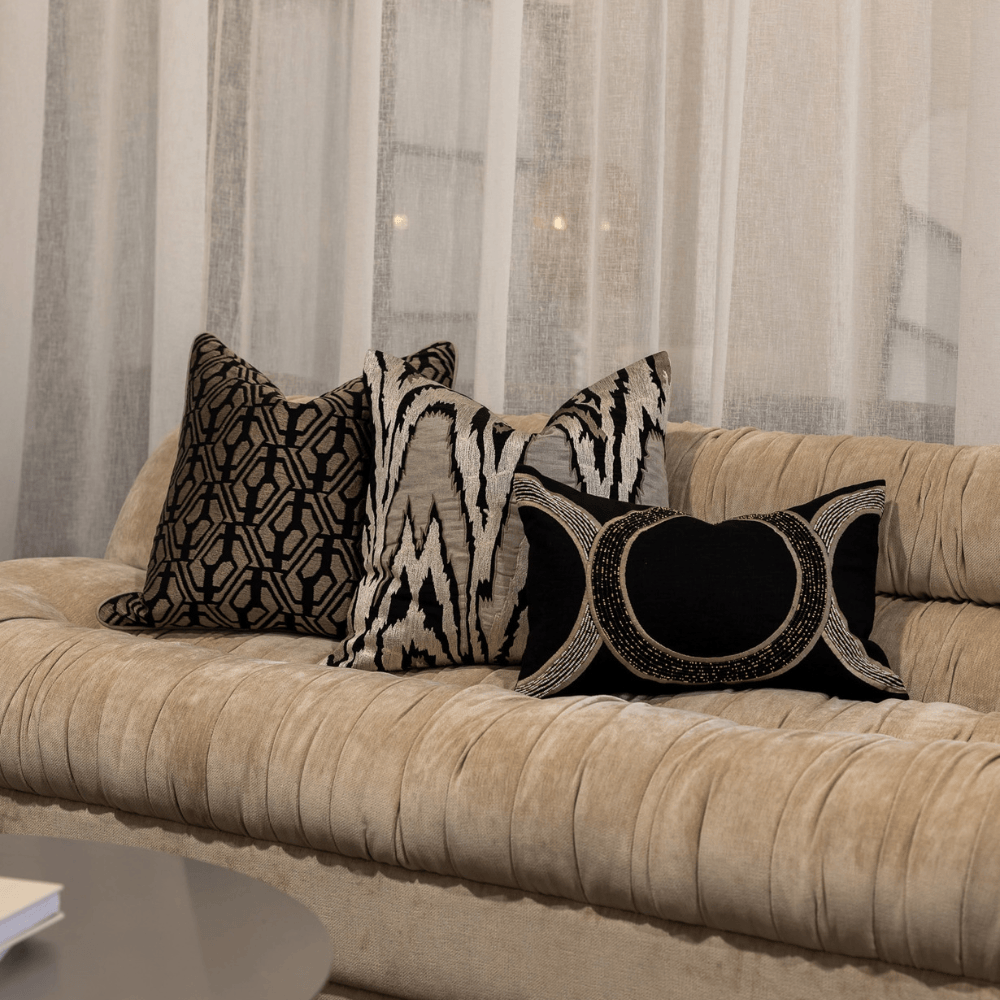 BHD HOME Lounge Cushion Metropolis Bronze Handmade Embroidered Cushion Cover