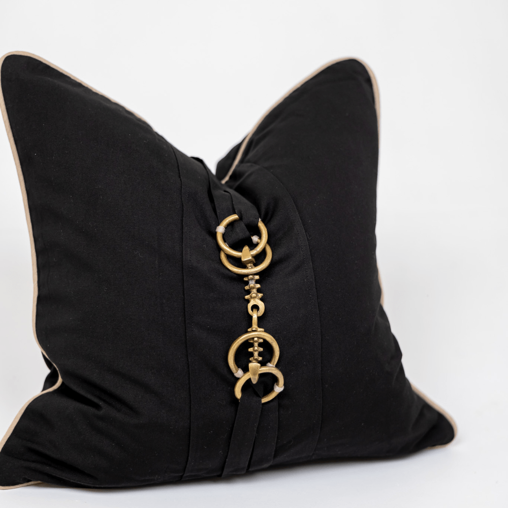 BHD HOME Lounge Cushion Outdoor Metal Horse Bit Black Lounge Cushion 55 x 55cm