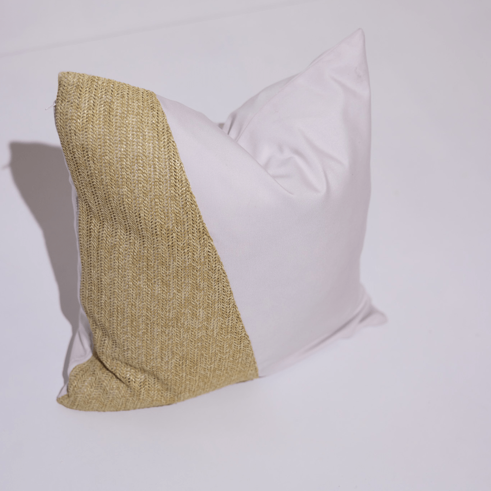 BHD HOME Lounge Cushion Outdoor Raffia Angles White and Natural Lounge Cushion 55 x 55cm