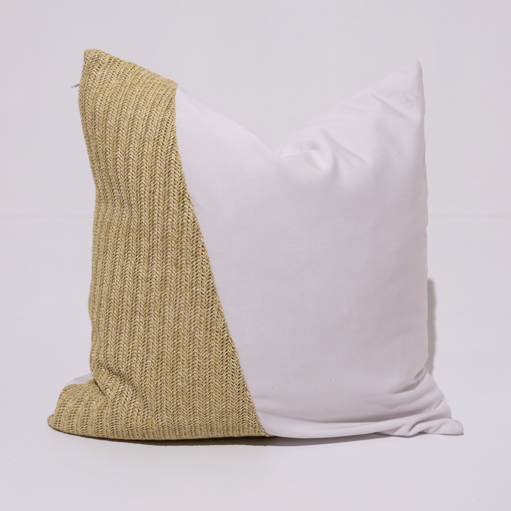BHD HOME Lounge Cushion Outdoor Raffia Angles White and Natural Lounge Cushion 55 x 55cm