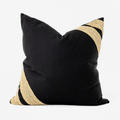 Outdoor Raffia Corner Stripe Black & Natural Lounge Cushion – UV Resistant — made to order, 14–30 days
