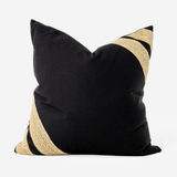 Outdoor Raffia Corner Stripe Black & Natural Lounge Cushion – UV Resistant
