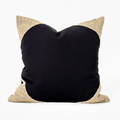 Outdoor Raffia Corners Black & Natural Lounge Cushion – UV Resistant
