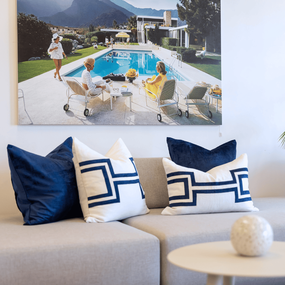 BHD HOME Lounge Cushion The Palm White Lounge Cushion 55 x 55cm