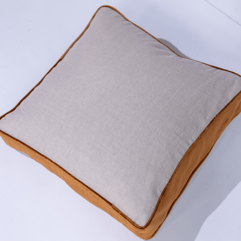 BHD HOME Lounge Cushion Tuxedo Natural & Toffee Box Cushion 55 x 55 x 10cm