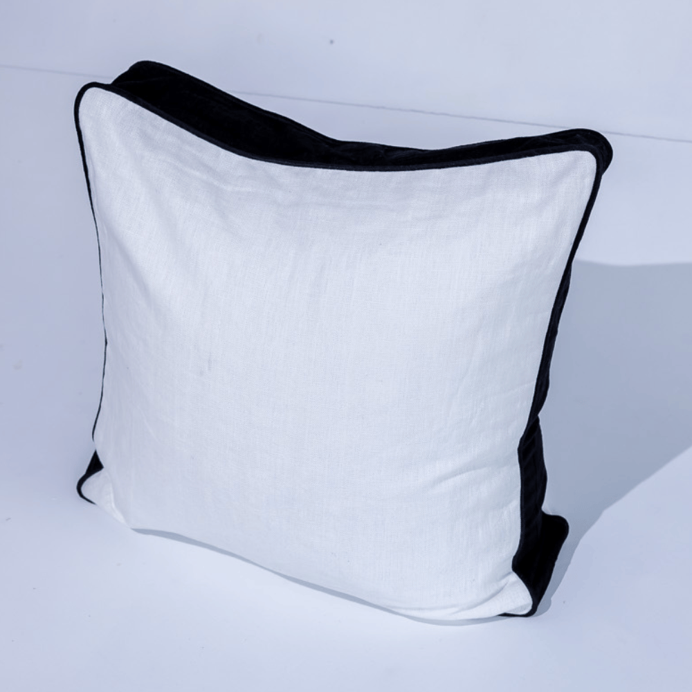 BHD HOME Lounge Cushion Tuxedo White & Black Box Cushion 55 x 55 x 10cm