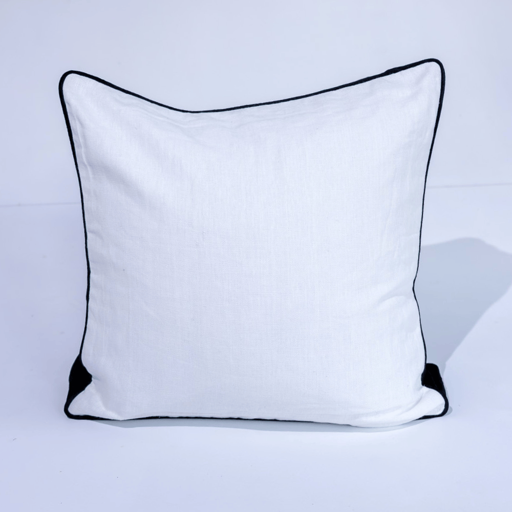 BHD HOME Lounge Cushion Tuxedo White & Black Box Cushion 55 x 55 x 10cm