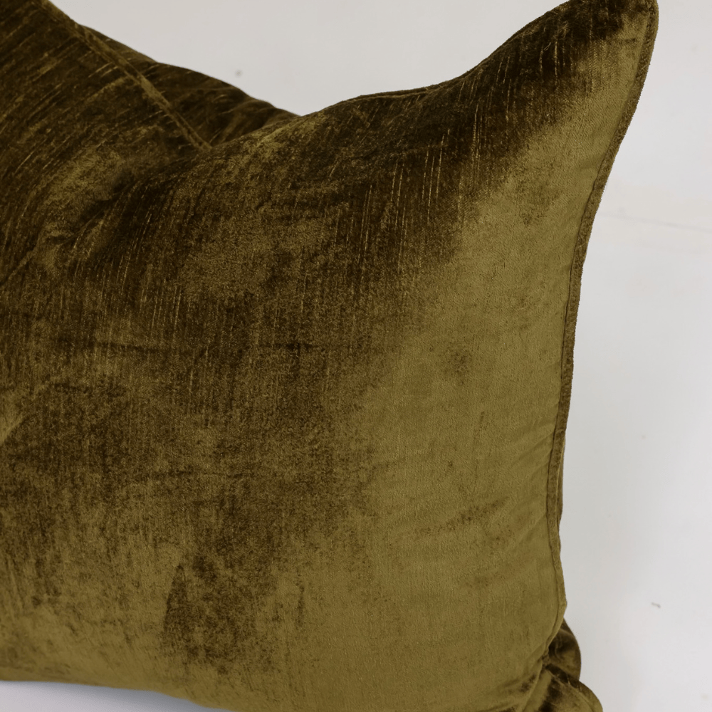 BHD HOME Lounge Cushion Velvet Olive Lounge Cushion 55 x 55cm