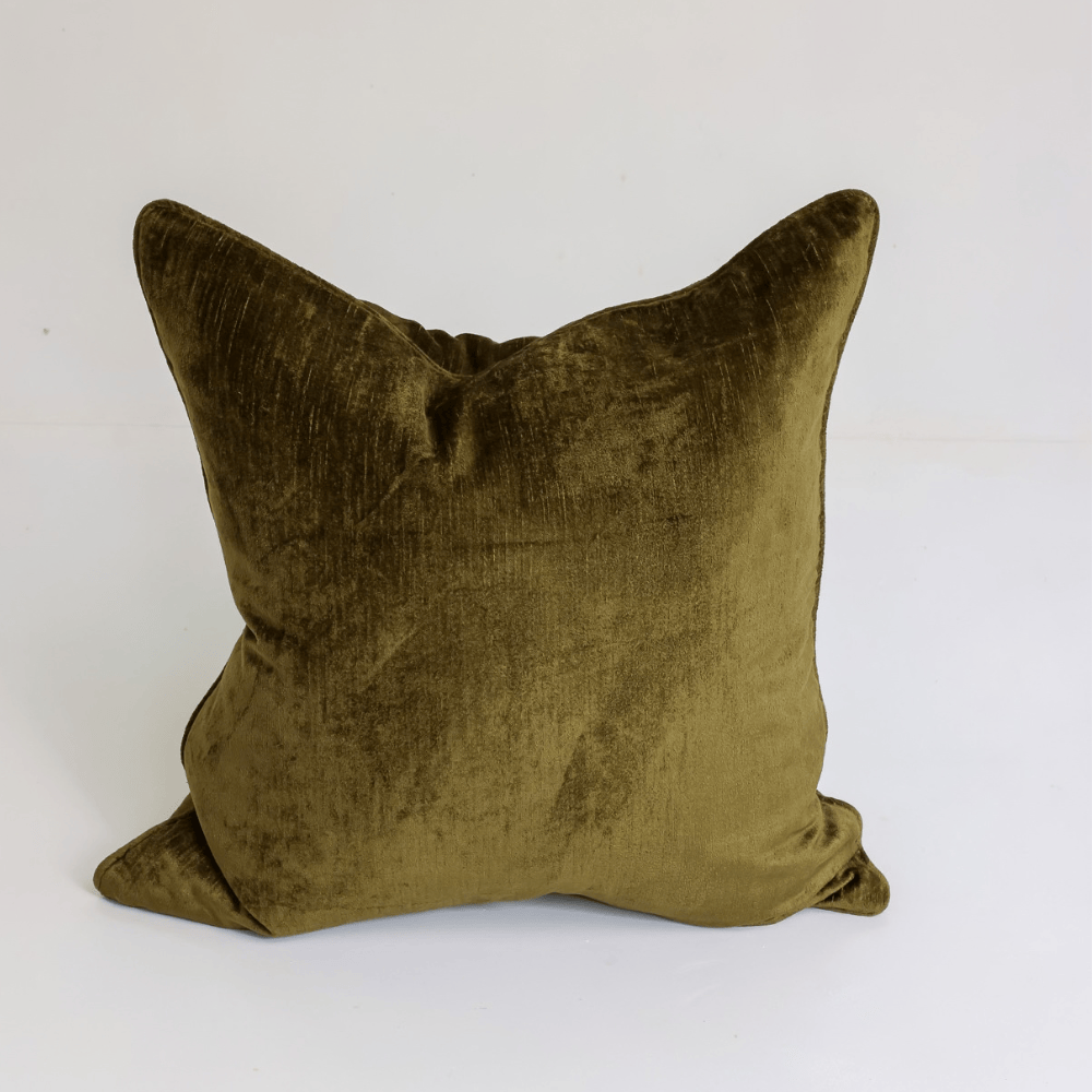 BHD HOME Lounge Cushion Velvet Olive Lounge Cushion 55 x 55cm
