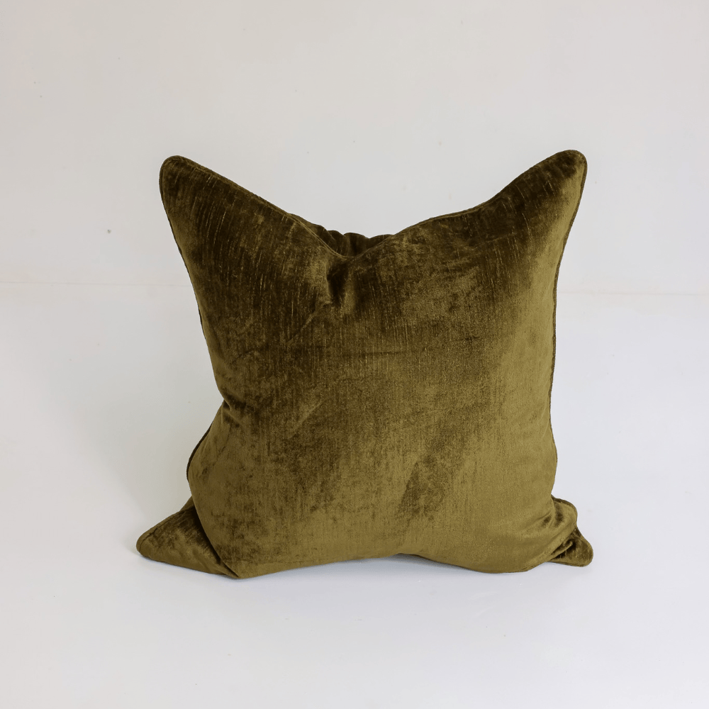 BHD HOME Lounge Cushion Velvet Olive Lounge Cushion 55 x 55cm