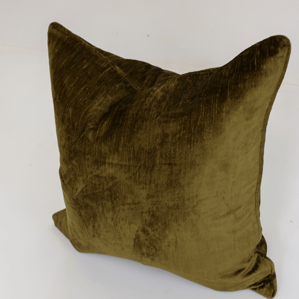BHD HOME Lounge Cushion Velvet Olive Lounge Cushion 55 x 55cm