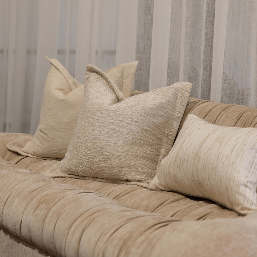 BHD HOME Lounge Cushion Weave Dorset Flange Natural Lounge Cushion 55 x 55cm