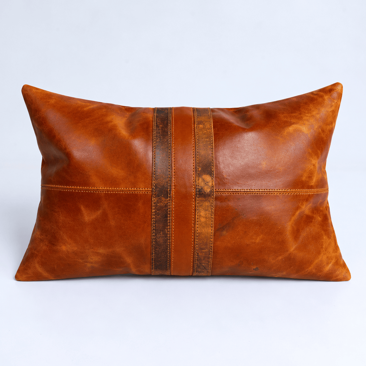 BHD HOME Lumbar Cushion Leather Voyager Cross Tan Lumbar Cushion 35 x 55cm – Sample