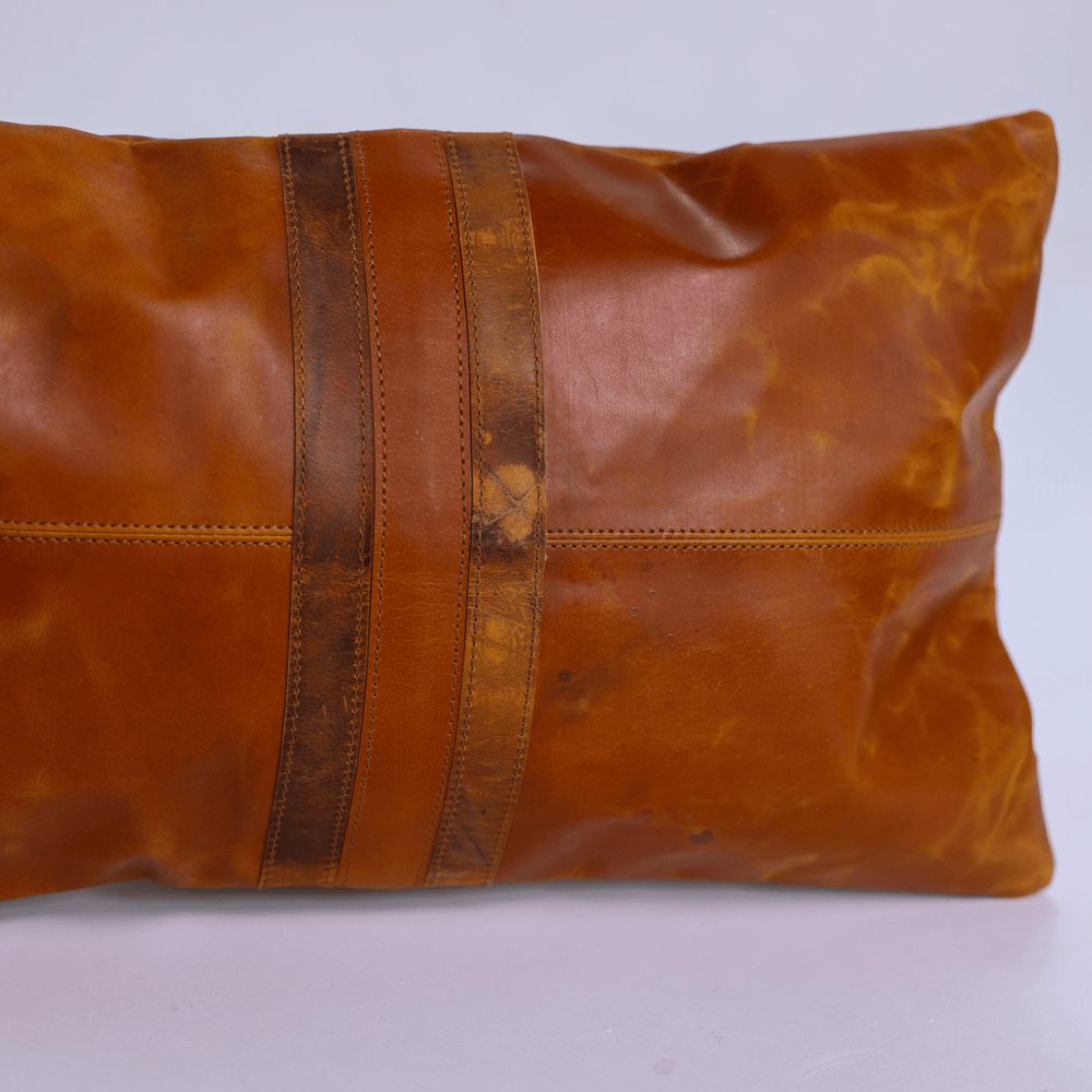 BHD HOME Lumbar Cushion Leather Voyager Cross Tan Lumbar Cushion 35 x 55cm – Sample