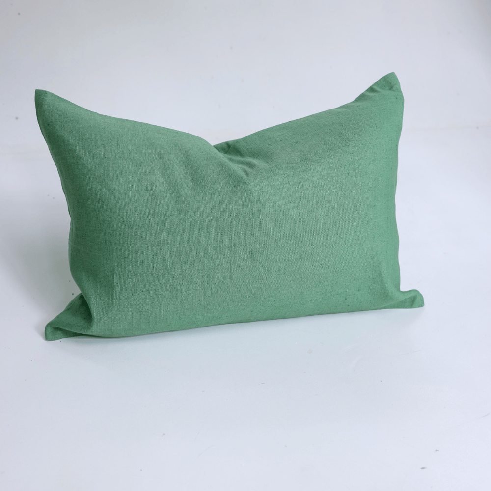 BHD HOME Lumbar Cushion Linen Plain Sage Green Handwoven Lumbar Cushion 40 x 60cm