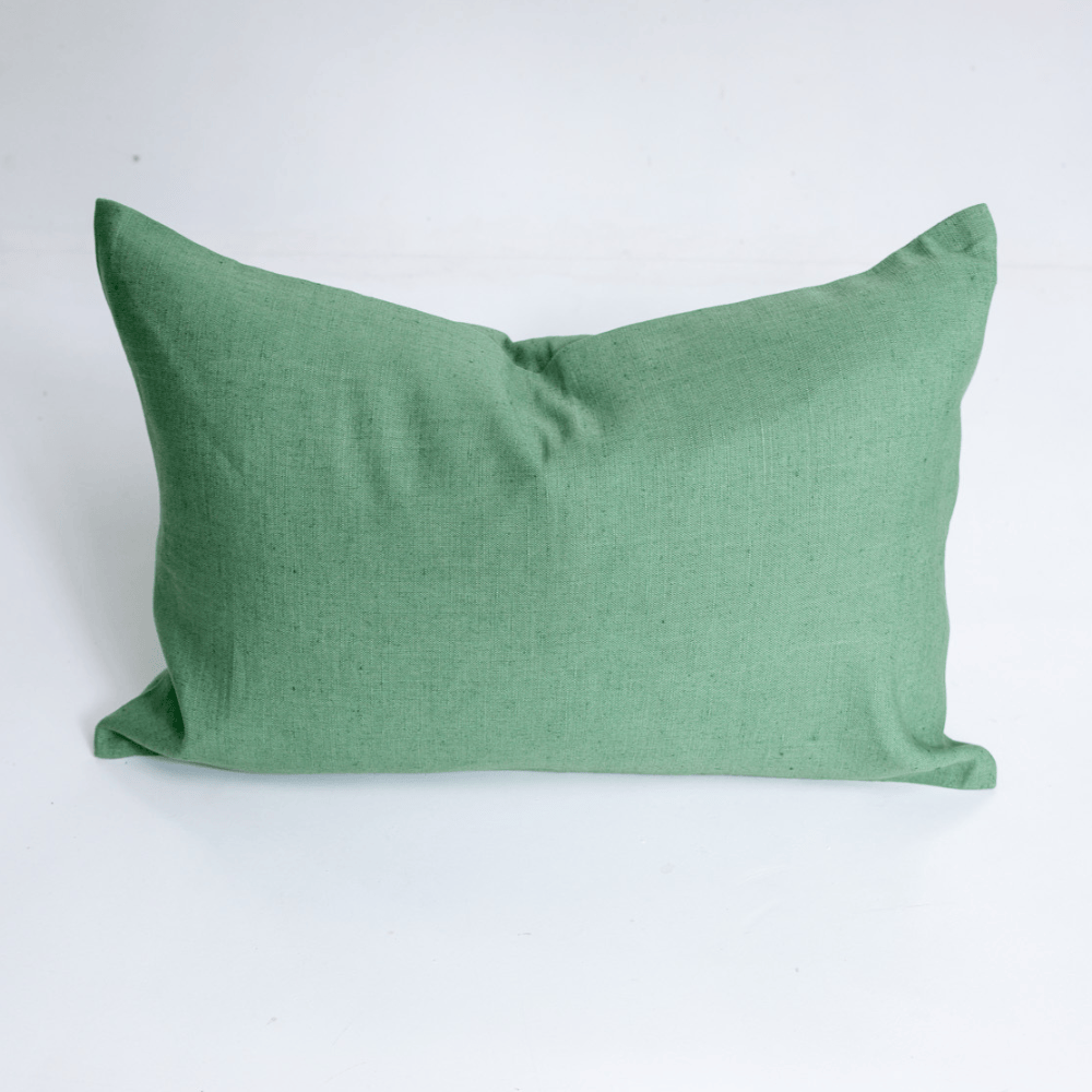 BHD HOME Lumbar Cushion Linen Plain Sage Green Handwoven Lumbar Cushion 40 x 60cm
