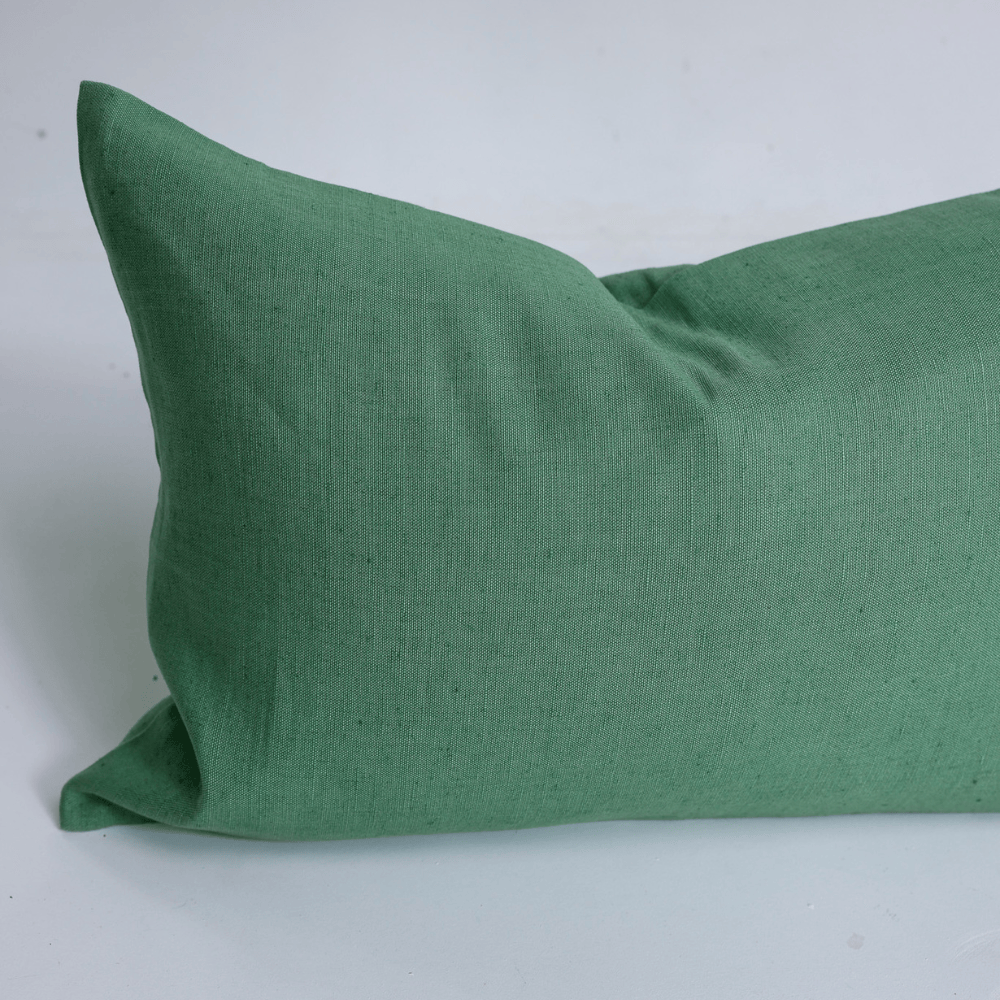 BHD HOME Lumbar Cushion Linen Plain Sage Green Handwoven Lumbar Cushion 40 x 60cm