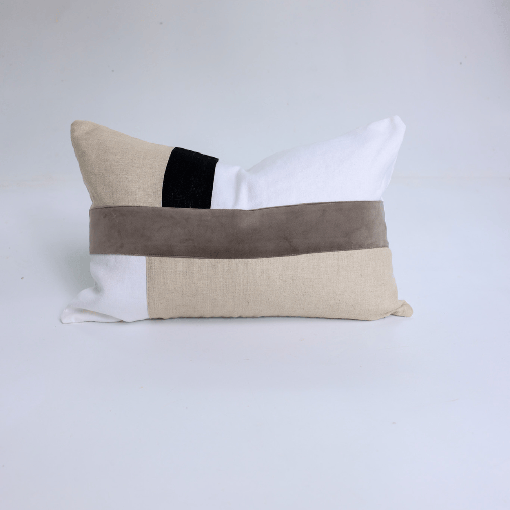 BHD HOME Lumbar Cushion The Talle Grey, White & Natural Lumbar Cushion 40 x 60cm
