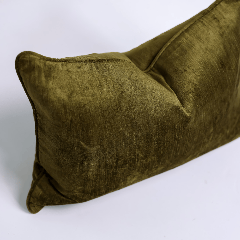 BHD HOME Lumbar Cushion Velvet Olive Lumbar Cushion 40 x 60cm