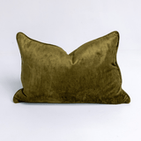 Velvet Olive Lumbar Cushion 40 x 60cm