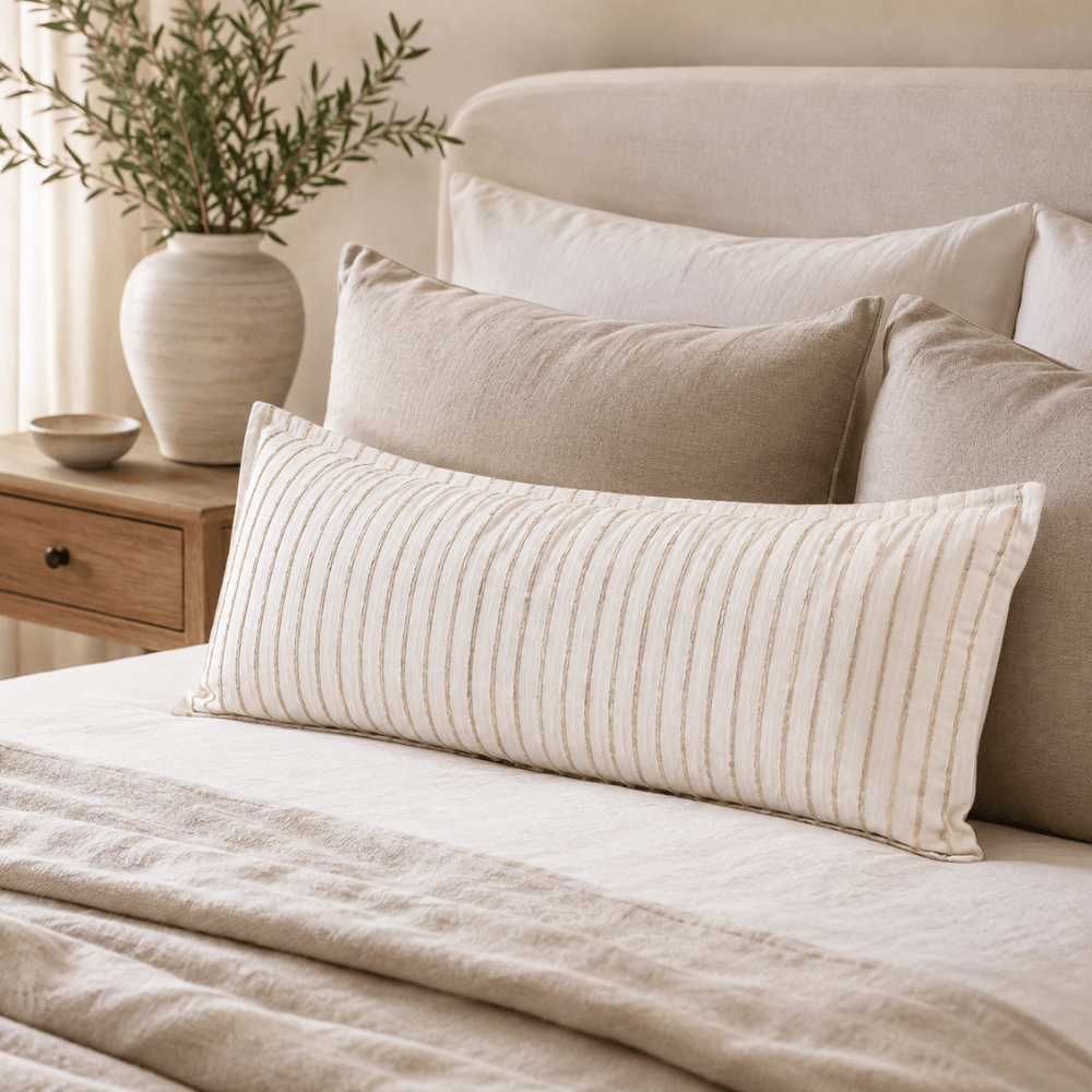 BHD HOME Lumber Cushion Chiltern Silk Natural Long Lumbar Cushion 40 x 90cm
