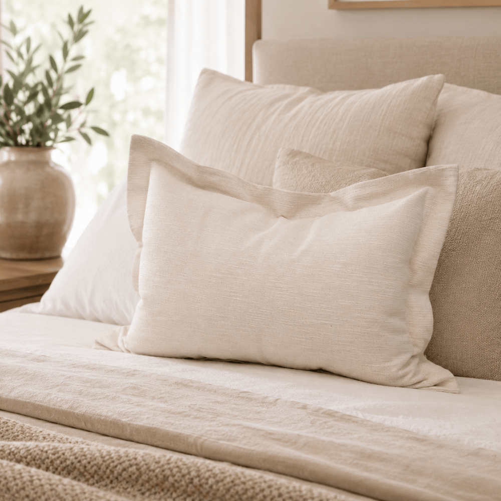 BHD HOME Lumber Cushion Dorset Flange Natural Lumbar Cushion 40 x 60cm