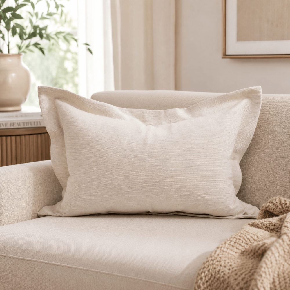 BHD HOME Lumber Cushion Dorset Flange Natural Lumbar Cushion 40 x 60cm