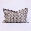 Ikat Charcoal Flange Lumbar Cushion 40 x 60cm — in stock, ready to ship