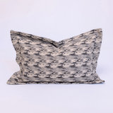Ikat Charcoal Flange Lumbar Cushion 40 x 60cm