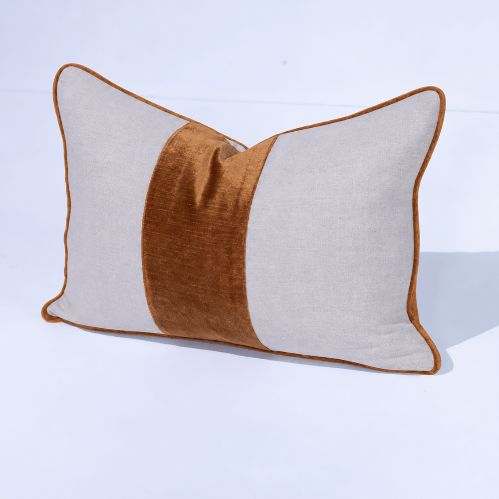 BHD HOME Lumber Cushion Sash Natural & Toffee Lumbar Cushion 40 x 60cm