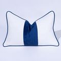 Sash White & Navy Lumbar Cushion 40 x 60cm — made to order, 14–30 days