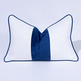 Sash White & Navy Lumbar Cushion 40 x 60cm