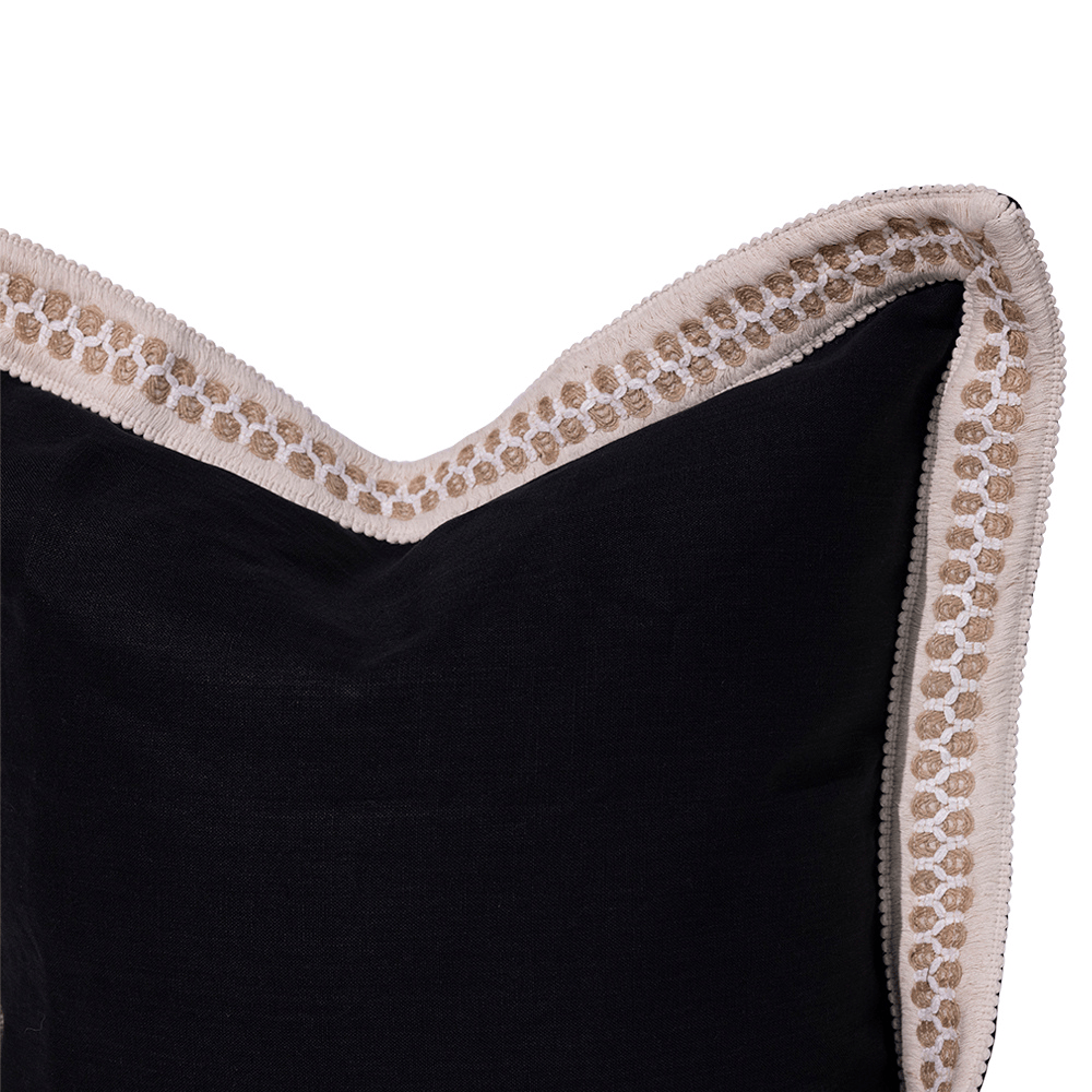 BHD HOME Nightfall Braid Black Euro Cushion 65 x 65cm
