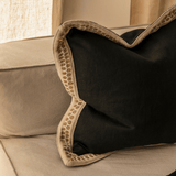 Nightfall Braid Black Euro Cushion 65 x 65cm