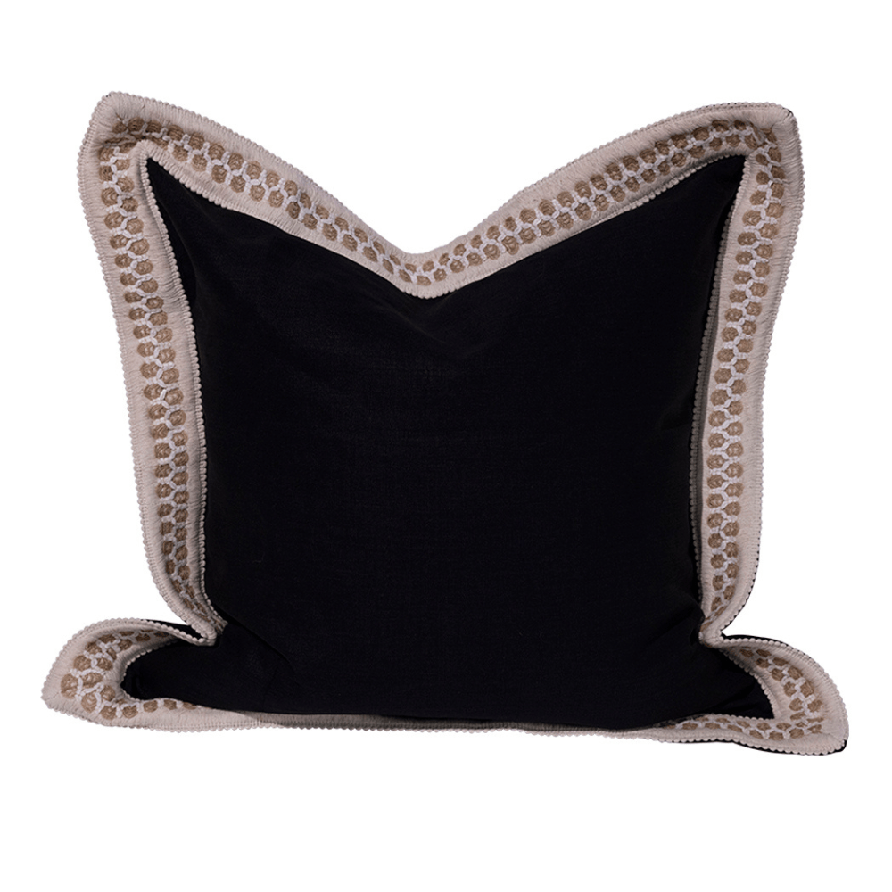 BHD HOME Nightfall Braid Black Euro Cushion 65 x 65cm