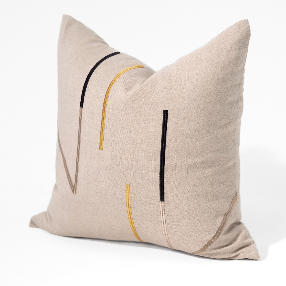 BHD HOME Niseko Lines Natural Lounge Cushion 55 x 55cm