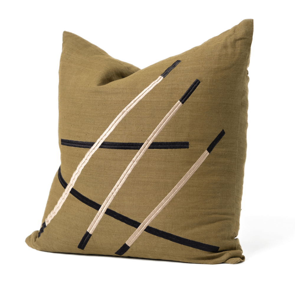 BHD HOME Niseko Sticks Olive Lounge Cushion 55 x 55cm