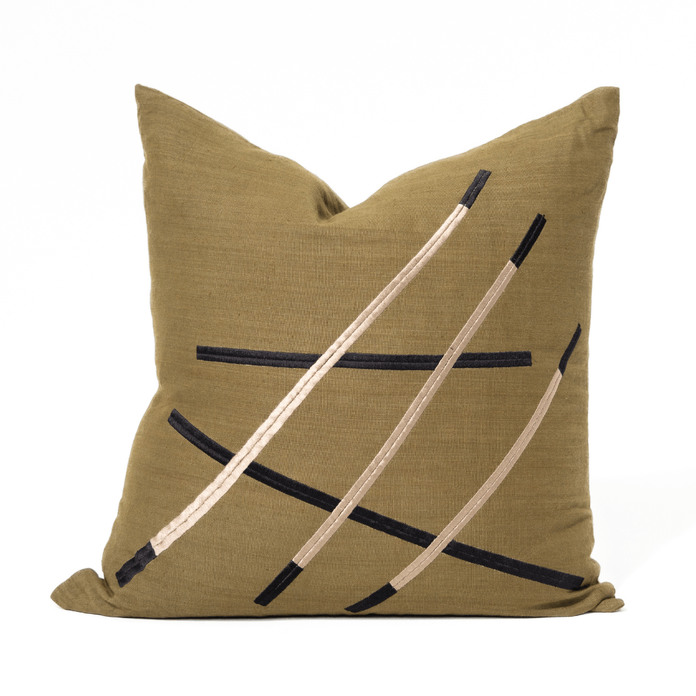 BHD HOME Niseko Sticks Olive Lounge Cushion 55 x 55cm