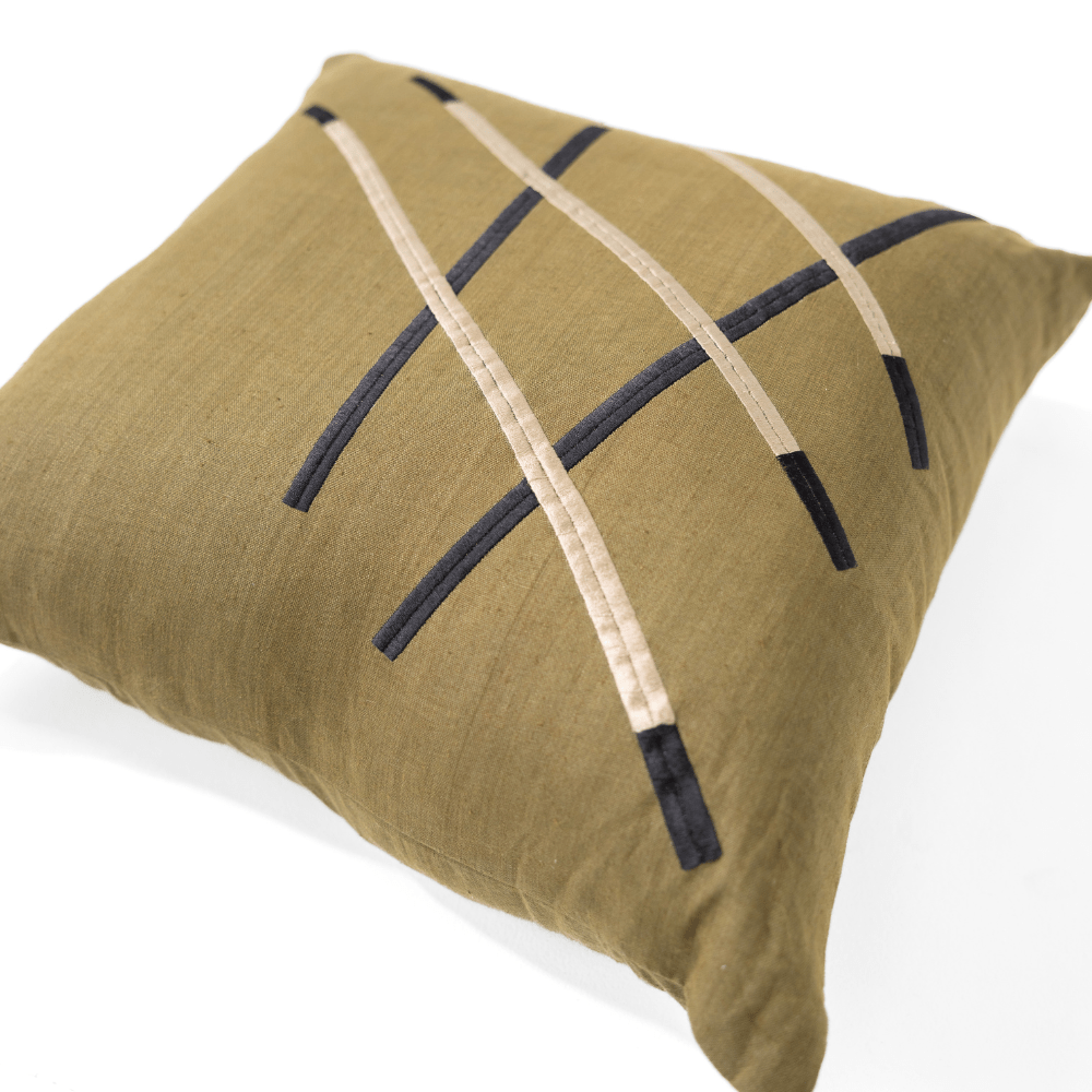 BHD HOME Niseko Sticks Olive Lounge Cushion 55 x 55cm