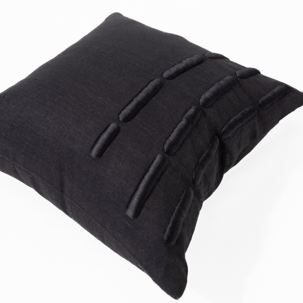 BHD HOME Niseko Yuki Bars Black Lounge Cushion 55 x 55cm