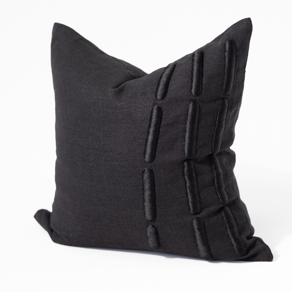 BHD HOME Niseko Yuki Bars Black Lounge Cushion 55 x 55cm