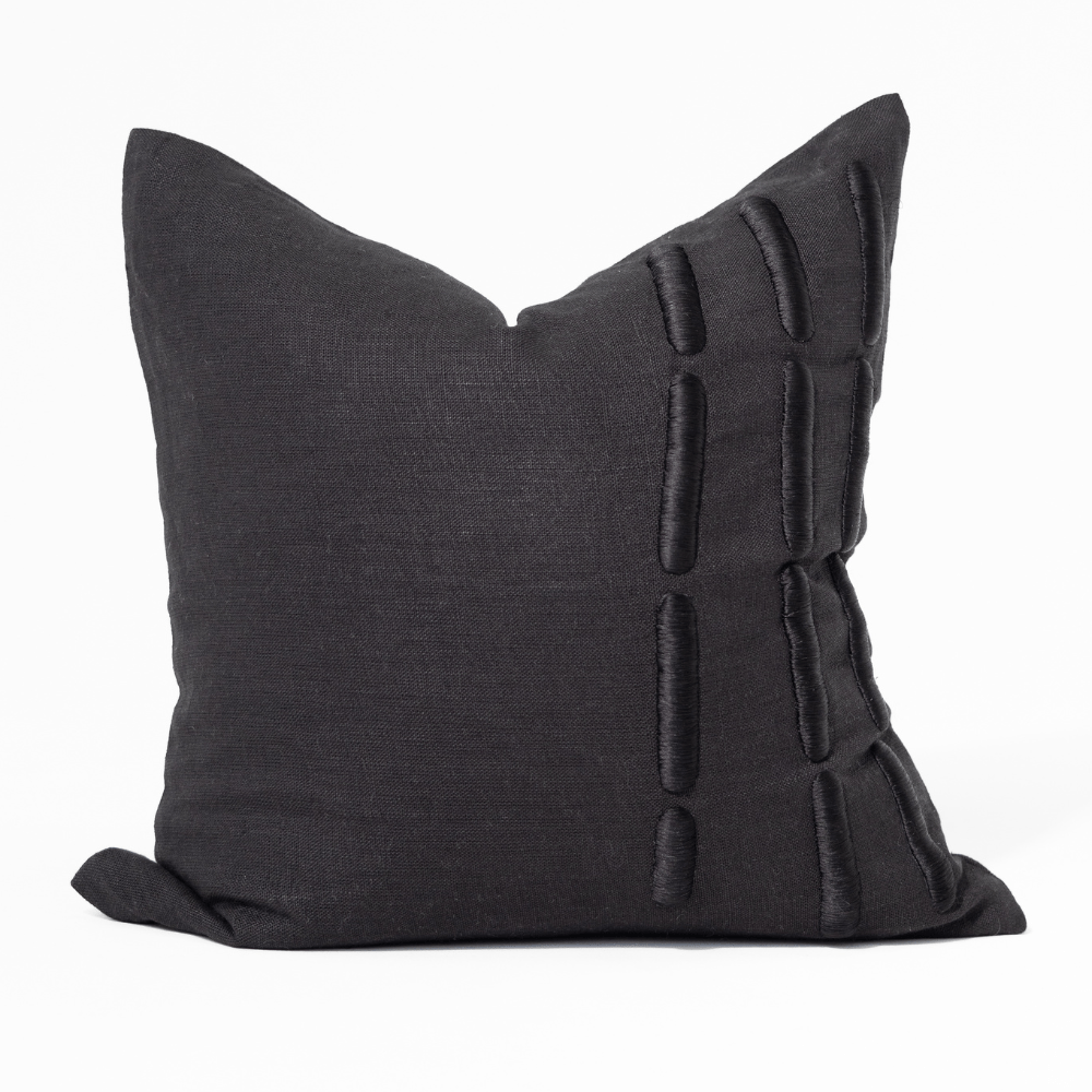 BHD HOME Niseko Yuki Bars Black Lounge Cushion 55 x 55cm