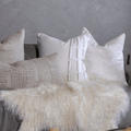 Niseko Yuki Bars White Lounge Cushion 55 x 55cm — in stock, ready to ship