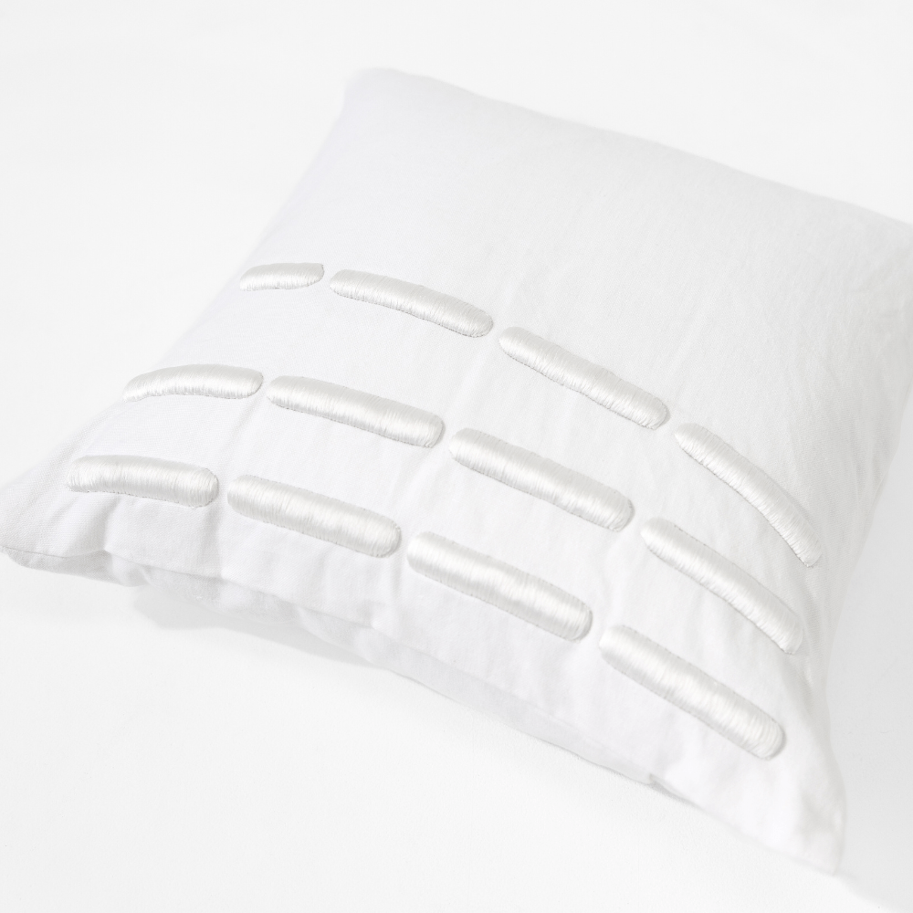 BHD HOME Niseko Yuki Bars White Lounge Cushion 55 x 55cm