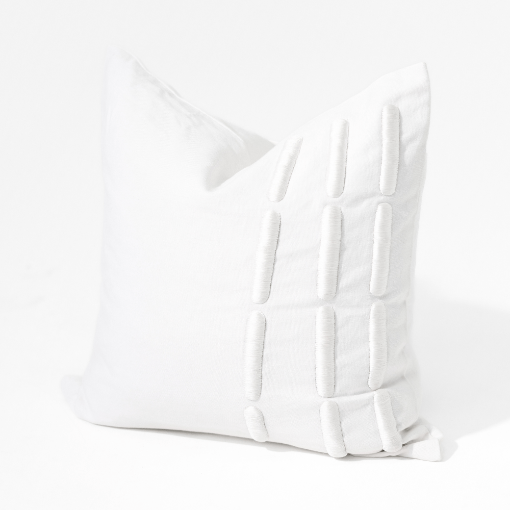 BHD HOME Niseko Yuki Bars White Lounge Cushion 55 x 55cm