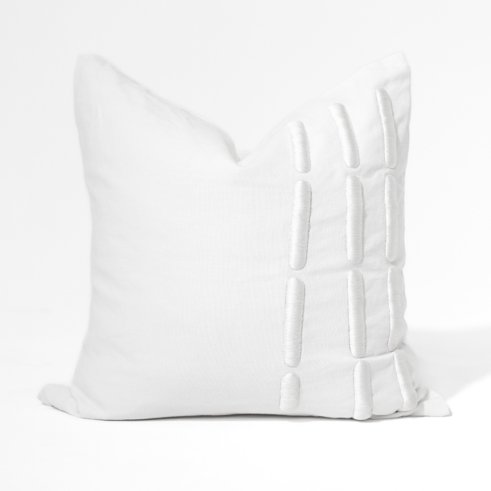 BHD HOME Niseko Yuki Bars White Lounge Cushion 55 x 55cm